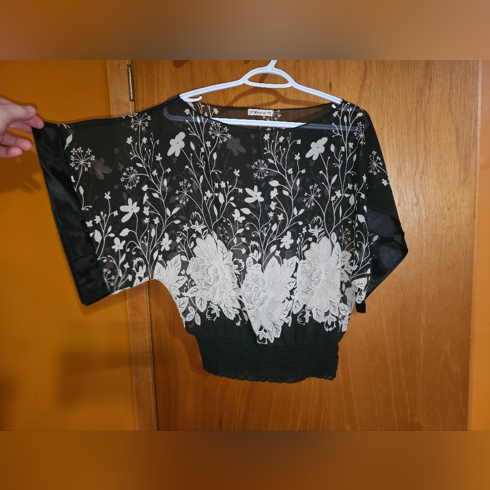 Papaya Black and White Floral Blouse